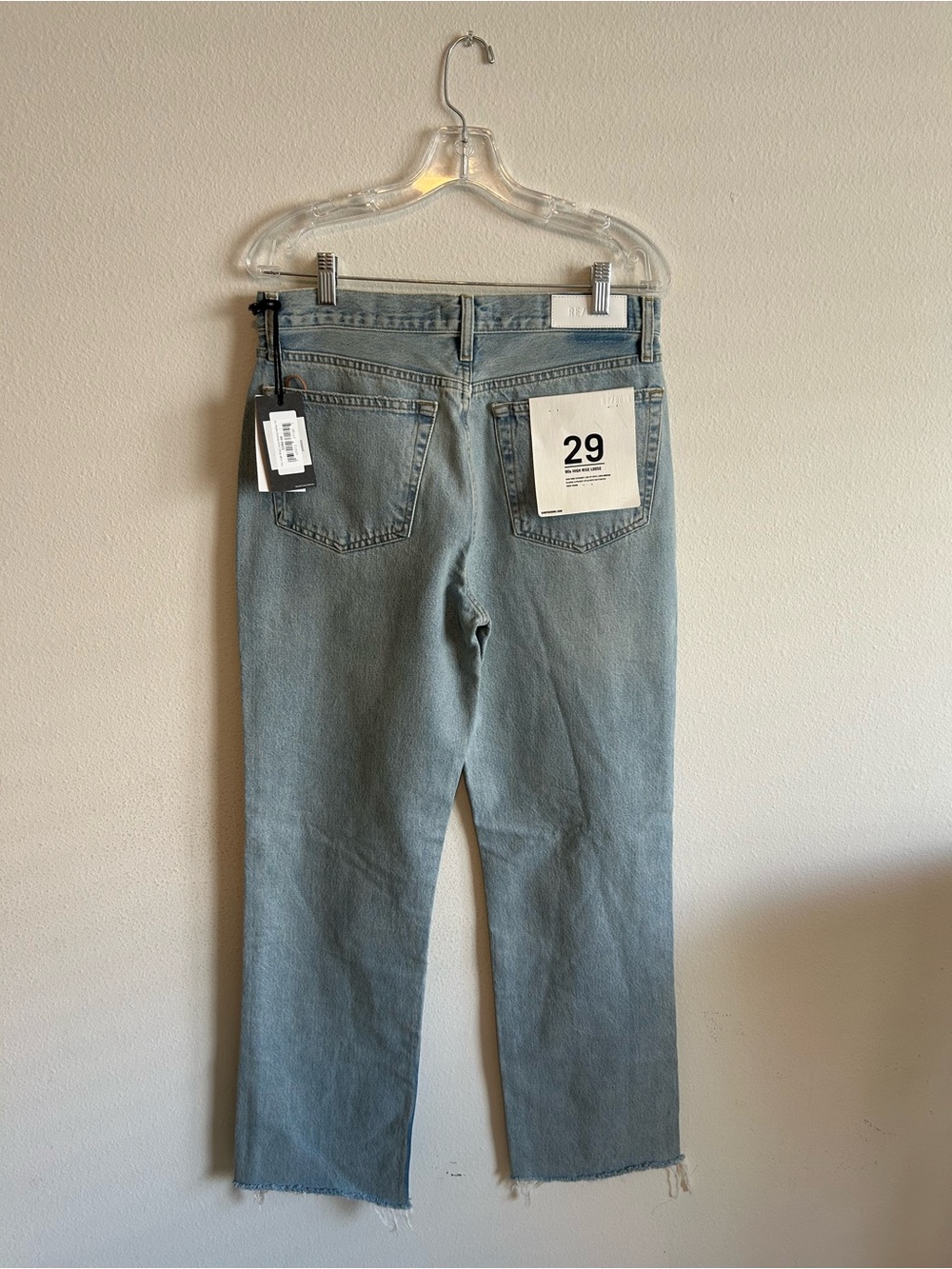 Re/Done Light Blue Distressed Straight-Leg Jeans - Picture 7 of 10